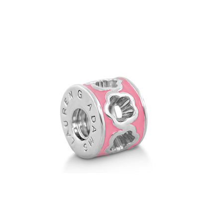 Gabriella Beads Daisies charm bead pink enamel silver flower cutouts by Lauren G Adams on Tampa Home & Garden Store