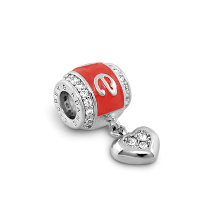 Gabriella Beads enamel love charm bead red with crystal heart pendant by Lauren G Adams on Tampa Home & Garden Store