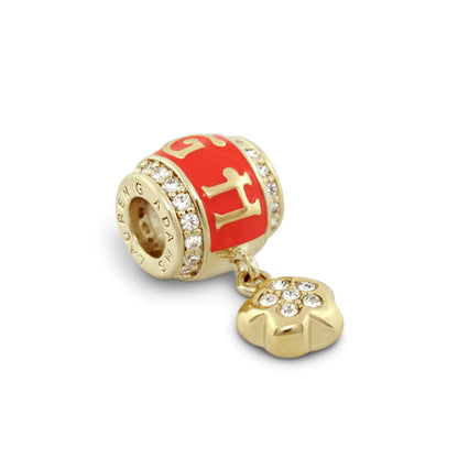 Gabriella Beads Laugh charm bead red enamel with crystals, 2-piece pumpkin by Lauren G Adams on Tampa Home & Garden Store