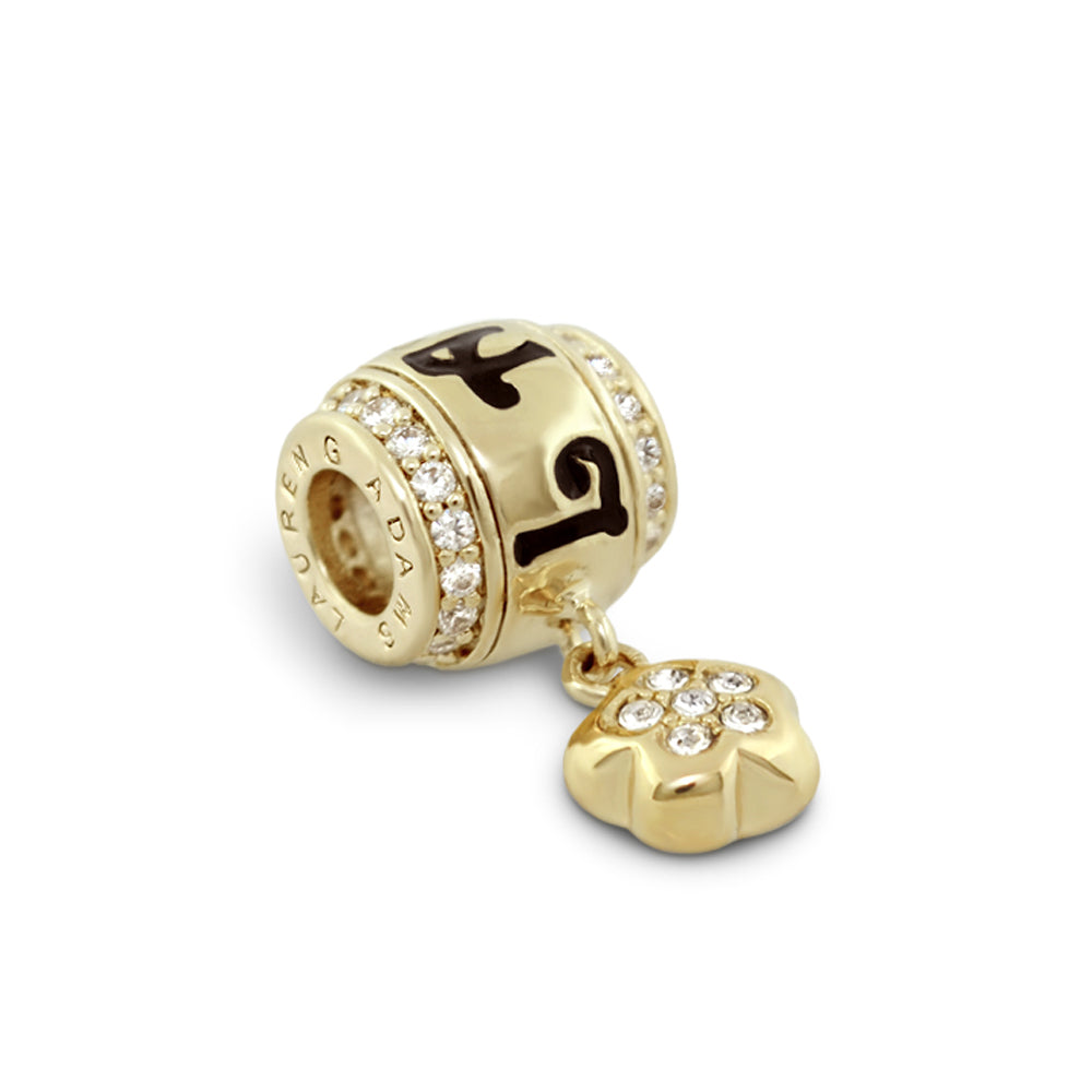 Gabriella Beads Laugh for Charms Bracelet bead with pavé and crystal by Lauren G Adams on Tampa Home & Garden Store