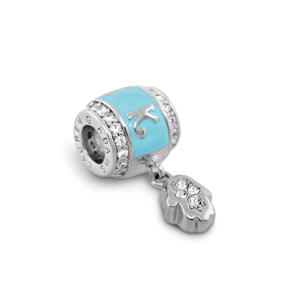 Gabriella Beads Luck charm bead with turquoise enamel and crystals by Lauren G Adams on Tampa Home & Garden Store
