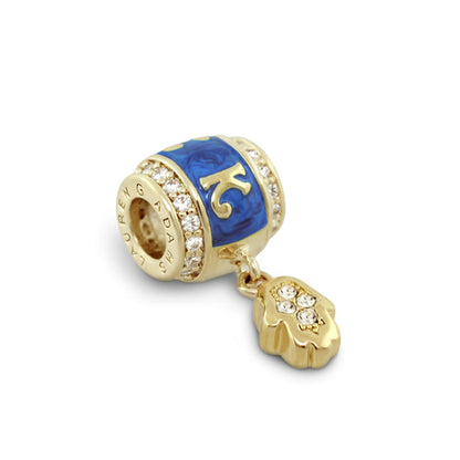 Gabriella Beads Luck charm bead gold-tone blue enamel pendant by Lauren G Adams on Tampa Home & Garden Store