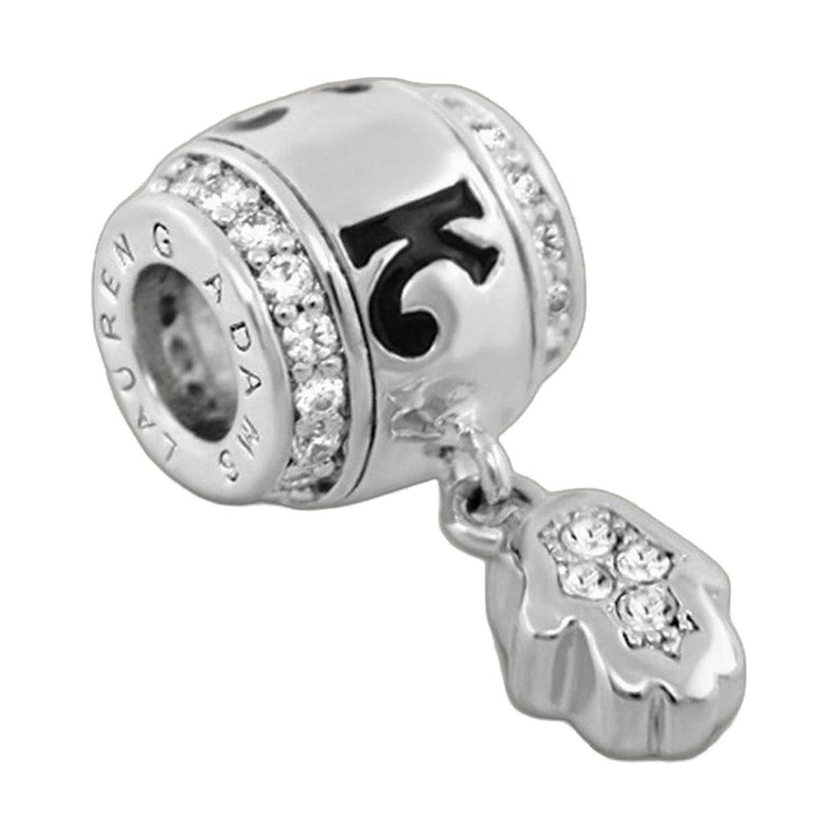 Gabriella Beads charm bead with pave crystal band and cutout G charm by Lauren G Adams on Tampa Home & Garden Store