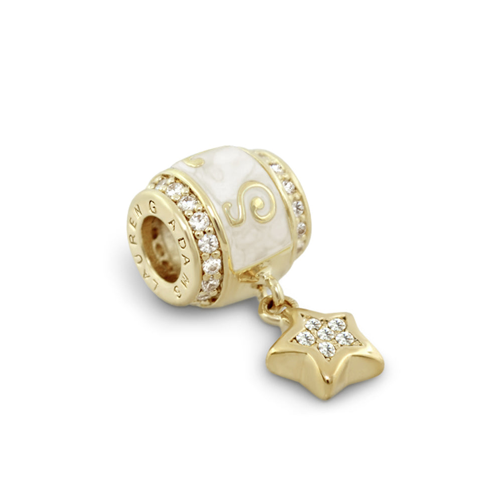 Gabriella Beads Star charm bead gold-tone with enamel star pendant crystals Lauren G Adams on Tampa Home & Garden Store