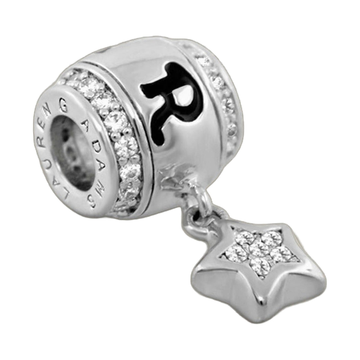 Gabriella Beads Star charm by Lauren G Adams; silver-tone pave-crystal bead with star cutout on Tampa Home & Garden Store