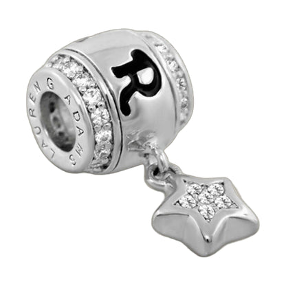 Gabriella Beads Star charm by Lauren G Adams; silver-tone pave-crystal bead with star cutout on Tampa Home & Garden Store