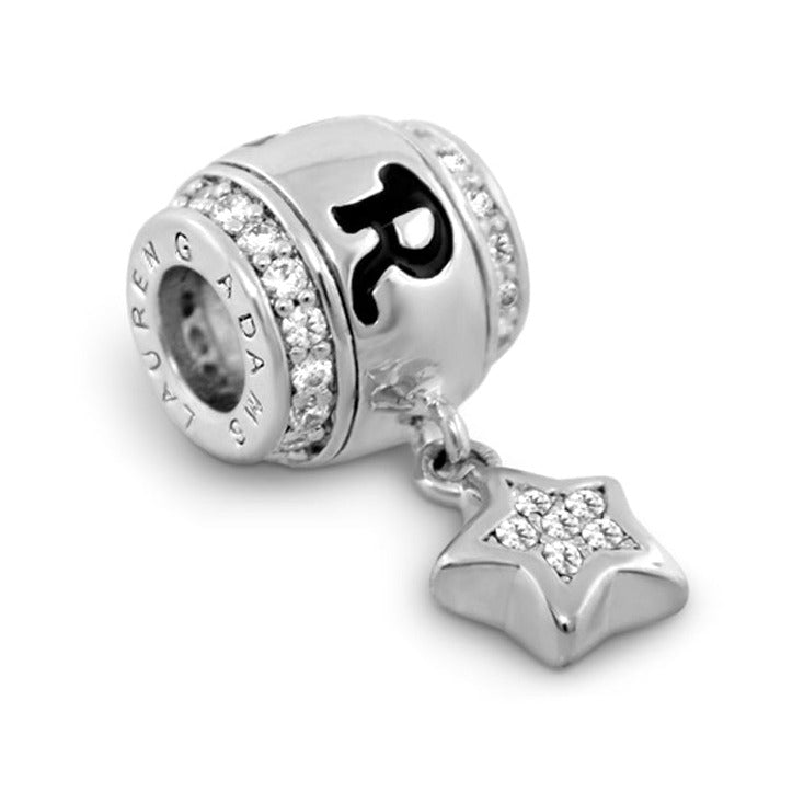 Gabriella Beads Star charm Lauren G Adams silver-tone bead with pavé crystals and star pendant on Tampa Home & Garden Store