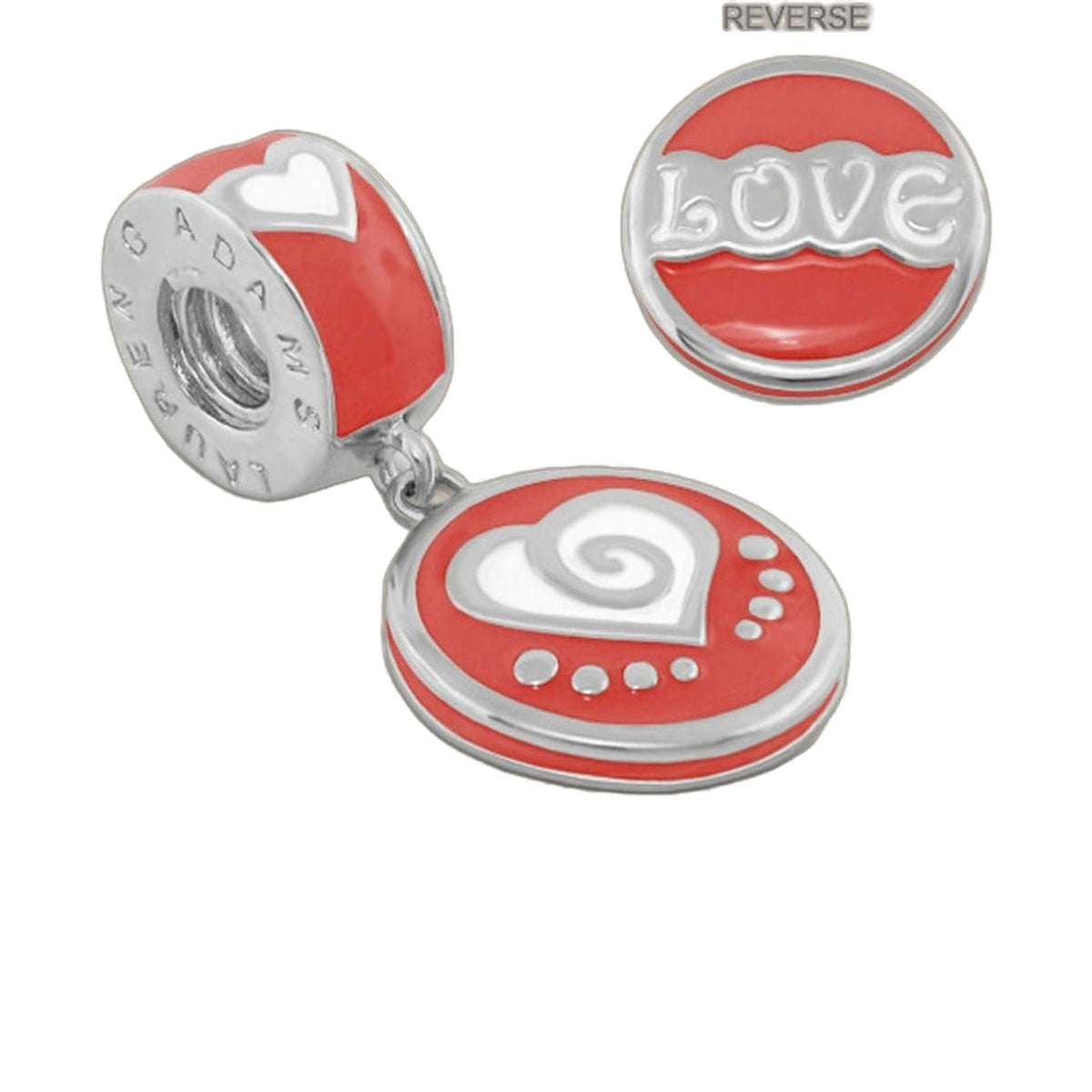 Gabriella Beads Love Charm bead red enamel with white LOVE, Lauren G Adams, charms & pendants on Tampa Home & Garden Store