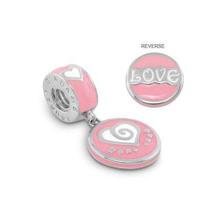 Gabriella Beads Love Charm pink enamel silver-tone heart swirl pendant by Lauren G Adams on Tampa Home & Garden Store