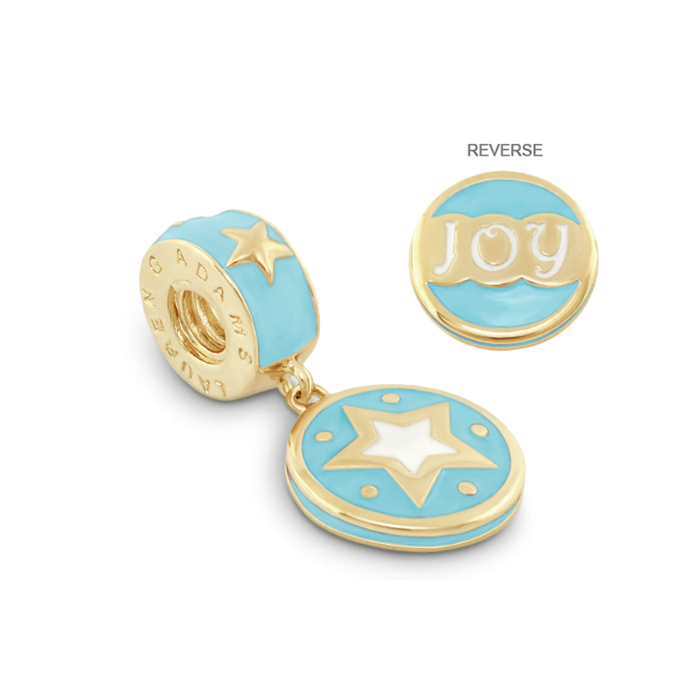 Gabriella Beads Joy for Charms Bracelet charm set turquoise enamel with gold star 2 charms on Tampa Home & Garden Store