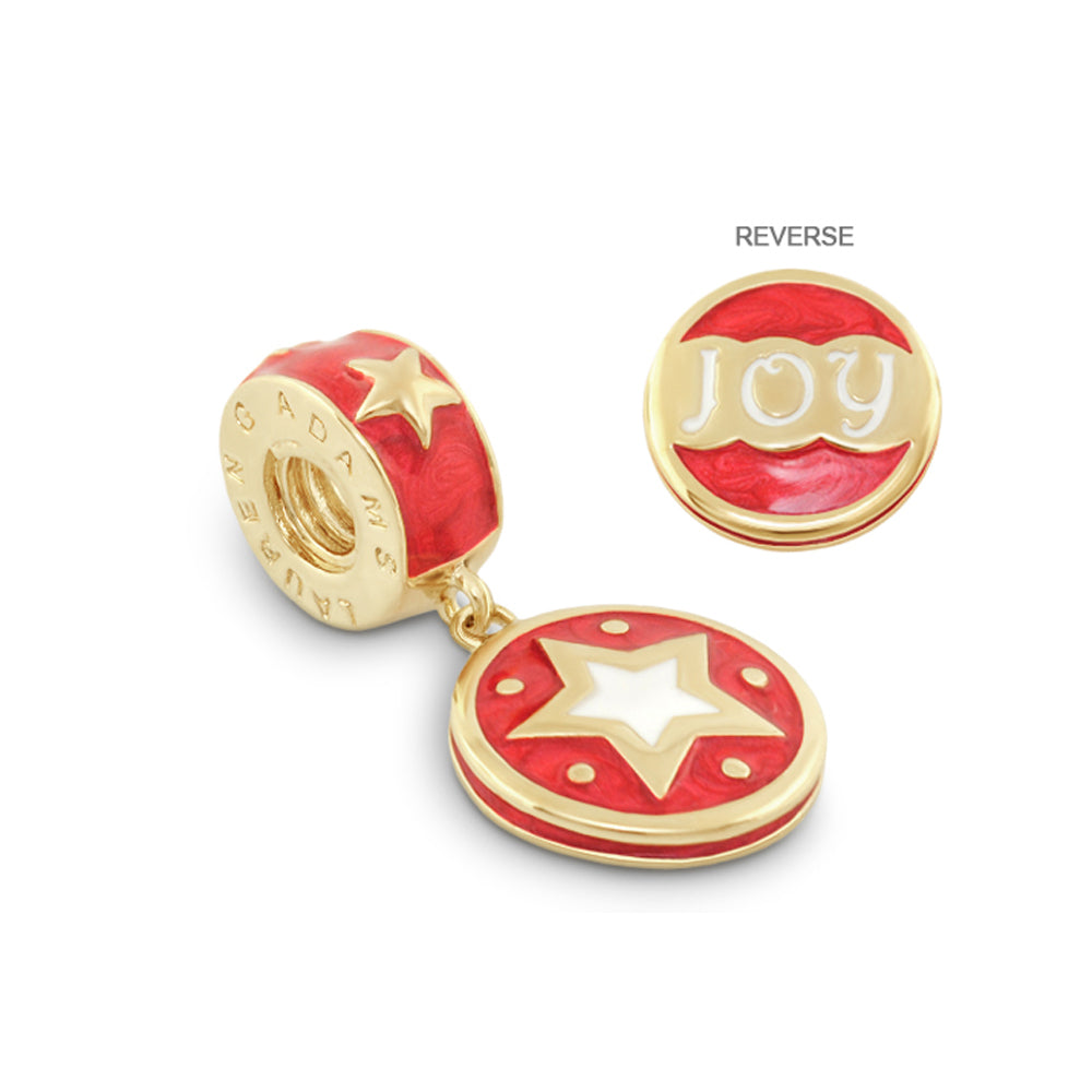 Gabriella Beads Joy charm set of 2 for bracelets, red enamel with JOY motif by Lauren G Adams on Tampa Home & Garden Store