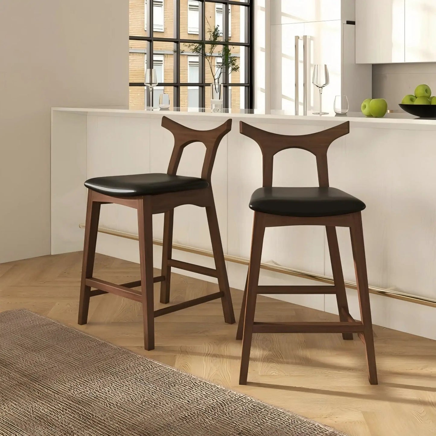 Hester Upholstered Square Bar Chair Set of 2