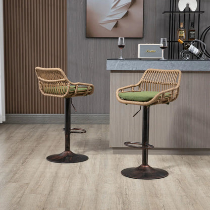 Modern Swivel Bar Stools with Footrest Set of 2