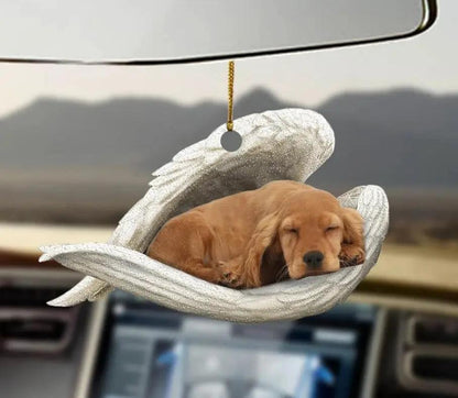 Car Pendant Sleeping Dog Angel Decor Hanging
