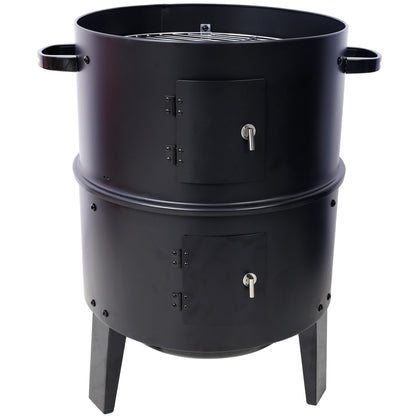 A Portable Charcoal Smoker and Grill for Outdoors