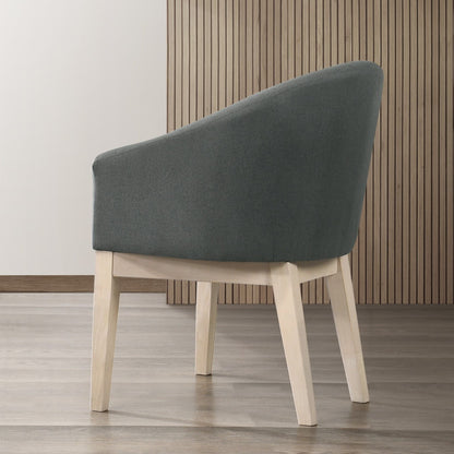 Barrel Accent Chair gray fabric with light wood legs, contemporary design by HouseOfZazla on Tampa Home & Garden Store