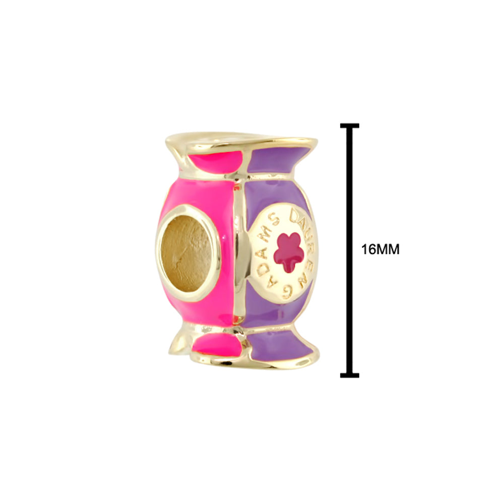 Gabriella Beads Candy bead charm in pink and purple enamel with gold setting Lauren G Adams on Tampa Home & Garden Store