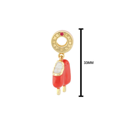 Gabriella Beads Dreamsicle charm for Lauren G Adams bracelet red popsicle beads in gold-tone on Tampa Home & Garden Store