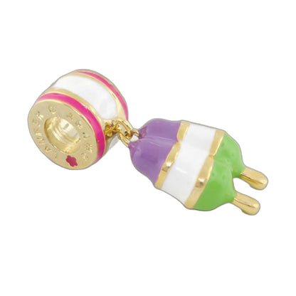 Gabriella Beads Popsicle charm by Lauren G Adams; pink, purple, green enamel, gold trim on Tampa Home & Garden Store