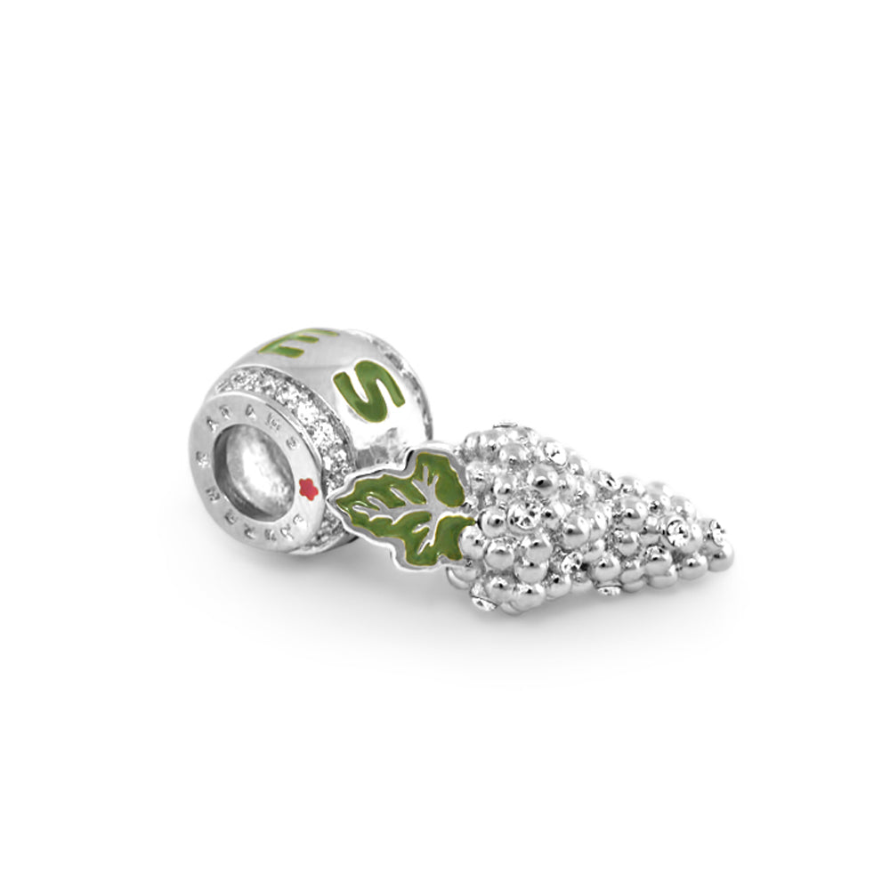 Gabriella Beads Grapes charm featuring grape cluster and green leaf by Lauren G Adams on Tampa Home & Garden Store