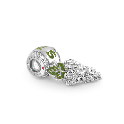 Gabriella Beads Grapes charm featuring grape cluster and green leaf by Lauren G Adams on Tampa Home & Garden Store