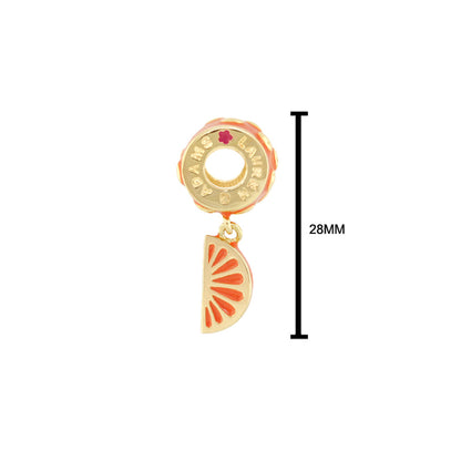 Gabriella Beads Orange Slice charm, goldtone donut bead with orange slice, Lauren G Adams on Tampa Home & Garden Store