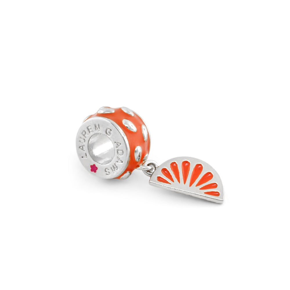 Gabriella Beads orange slice charm with enamel bead and fan pendant by Lauren G Adams on Tampa Home & Garden Store