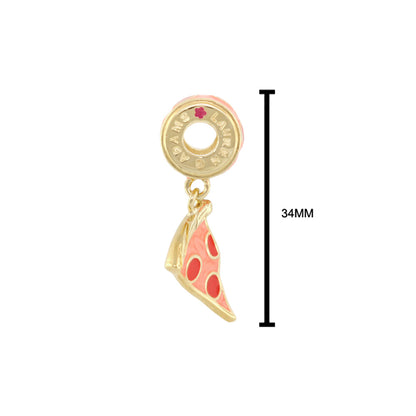 Gabriella Beads gold-tone pizza slice charm with pink enamel for Lauren G Adams bracelets on Tampa Home & Garden Store