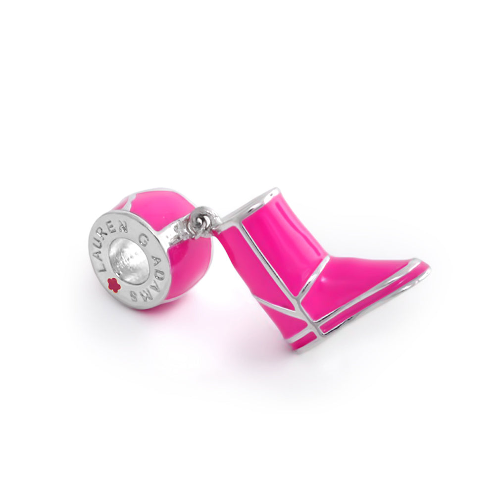 Gabriella Beads Boot bead charm bracelet pink boot with silver trim by Lauren G Adams on Tampa Home & Garden Store
