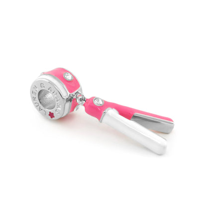 Gabriella Beads Hair Iron charm pink enamel curling iron pendant with crystals by Lauren G Adams on Tampa Home & Garden Store