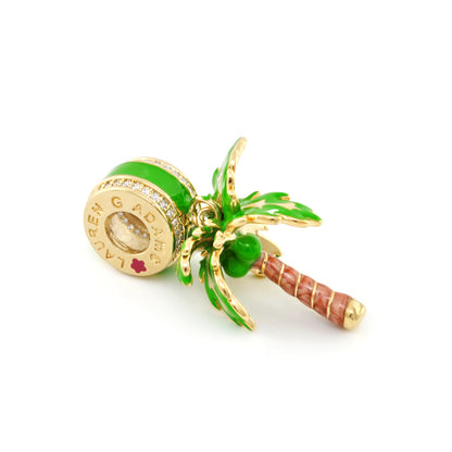 Gabriella Beads Palm Tree charm gold-tone with green enamel leaves trunk Lauren G Adams on Tampa Home & Garden Store