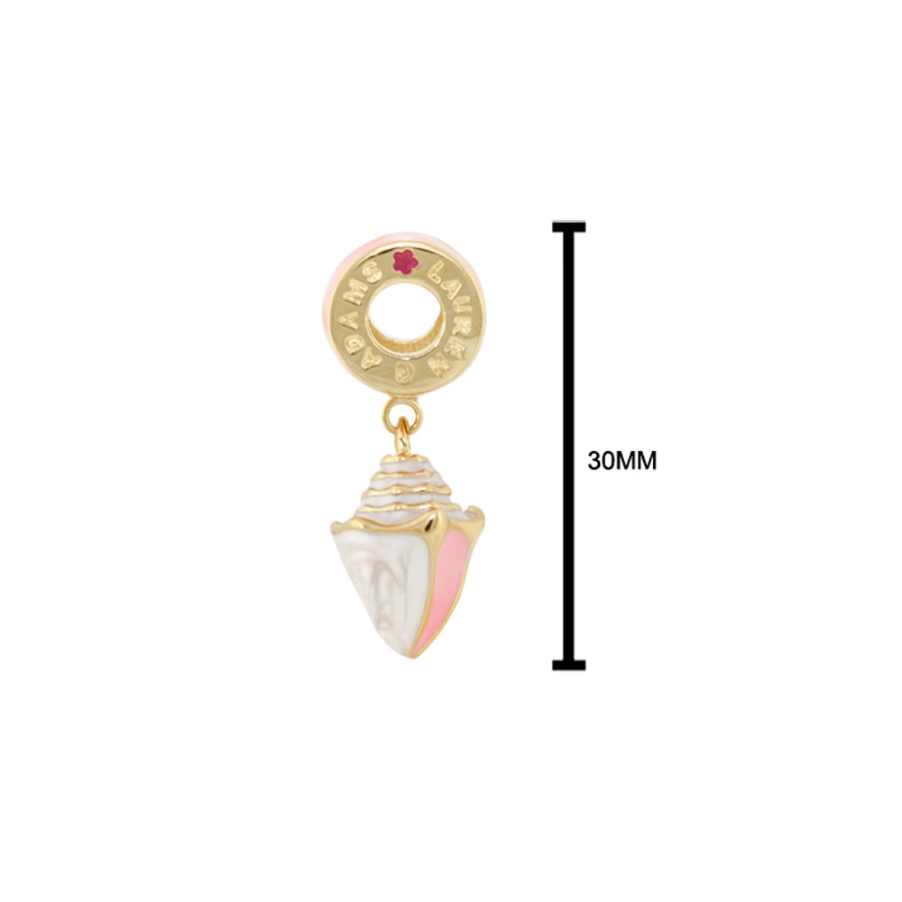 Gabriella Beads Seashell charm by Lauren G Adams, gold-tone ring with pink shell pendant on Tampa Home & Garden Store