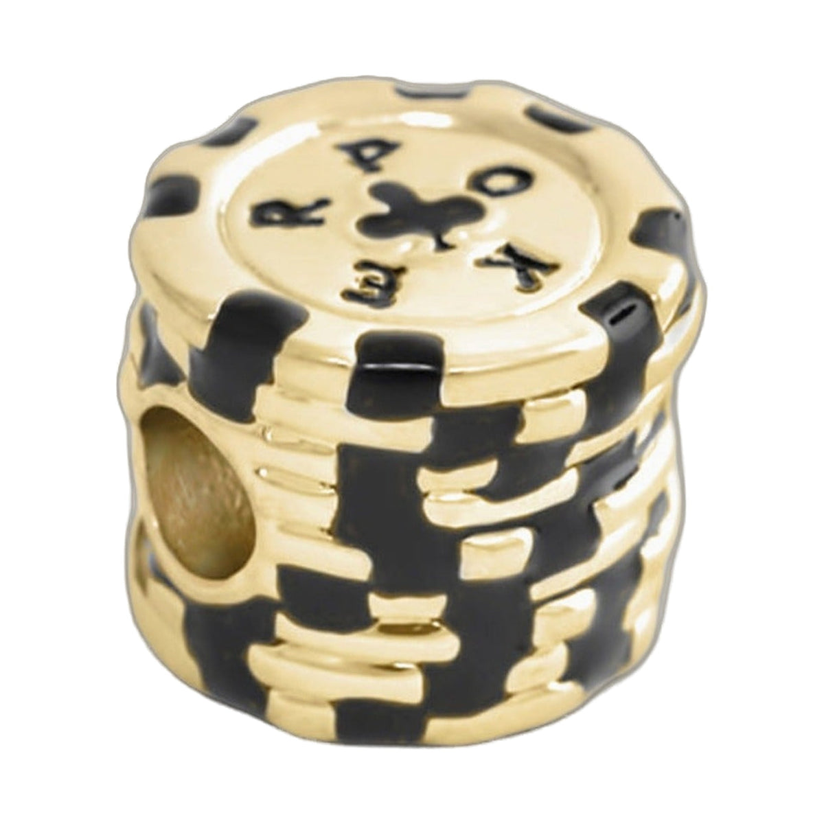 Gabriella Beads poker chip bead tan and black camouflage pattern from Lauren G Adams Charms & Pendants collection on Tampa Home & Garden Store