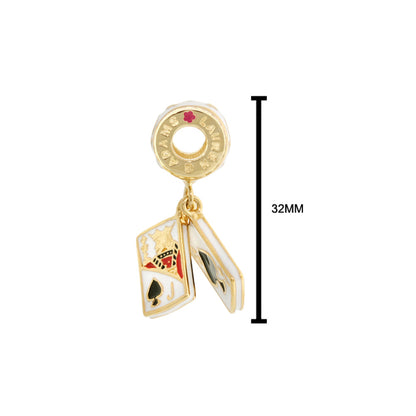 Gabriella Beads Cards bead bracelet charm by Lauren G Adams with two gold card pendants on Tampa Home & Garden Store