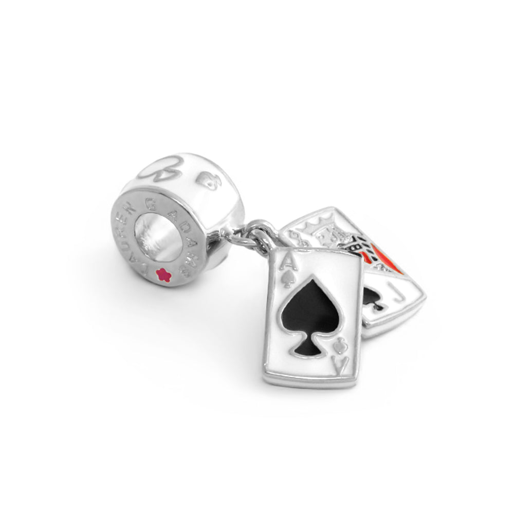 Gabriella Beads Cards playing card charms Ace of Spades with Lauren G Adams bead, 3 charms on Tampa Home & Garden Store