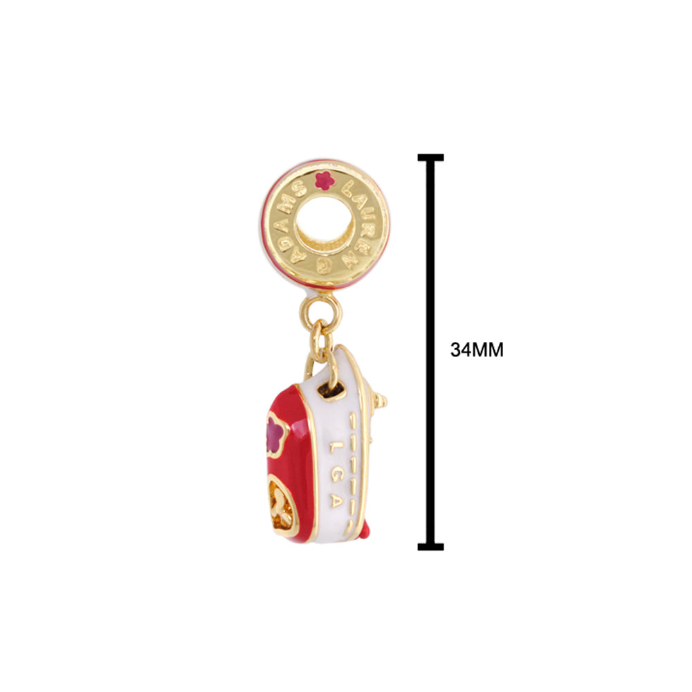 Gabriella Beads Cruise Ship charm by Lauren G Adams; gold-tone bead with red enamel ship on Tampa Home & Garden Store