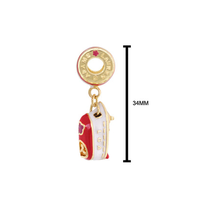 Gabriella Beads Cruise Ship charm by Lauren G Adams; gold-tone bead with red enamel ship on Tampa Home & Garden Store