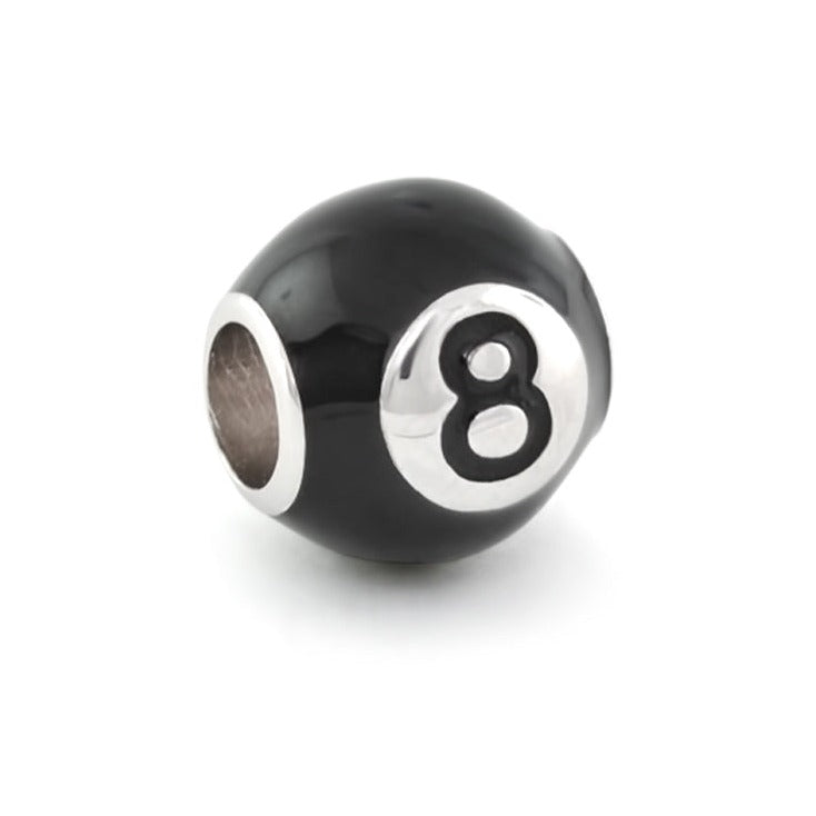 Gabriella Beads 8 Ball charm bead, black sphere with silver 8, Lauren G Adams Collection on Tampa Home & Garden Store