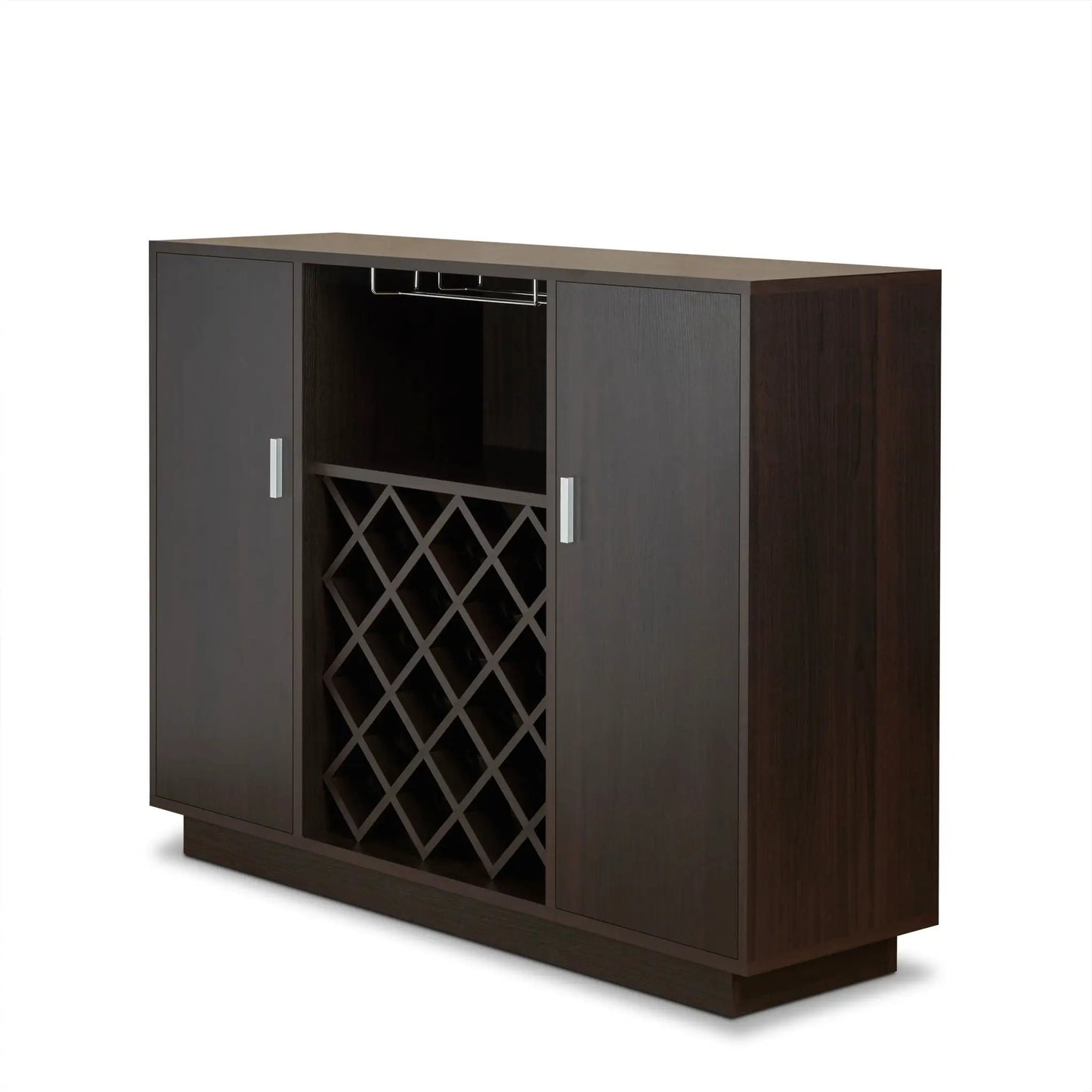 Hazen Wine Cabinet Espresso with 18 Bottle Rack