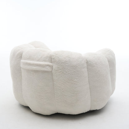 Large Single Petal Cloud Lazy Sofa Chair by HouseOfZazla in cream plush fabric on Tampa Home & Garden Store