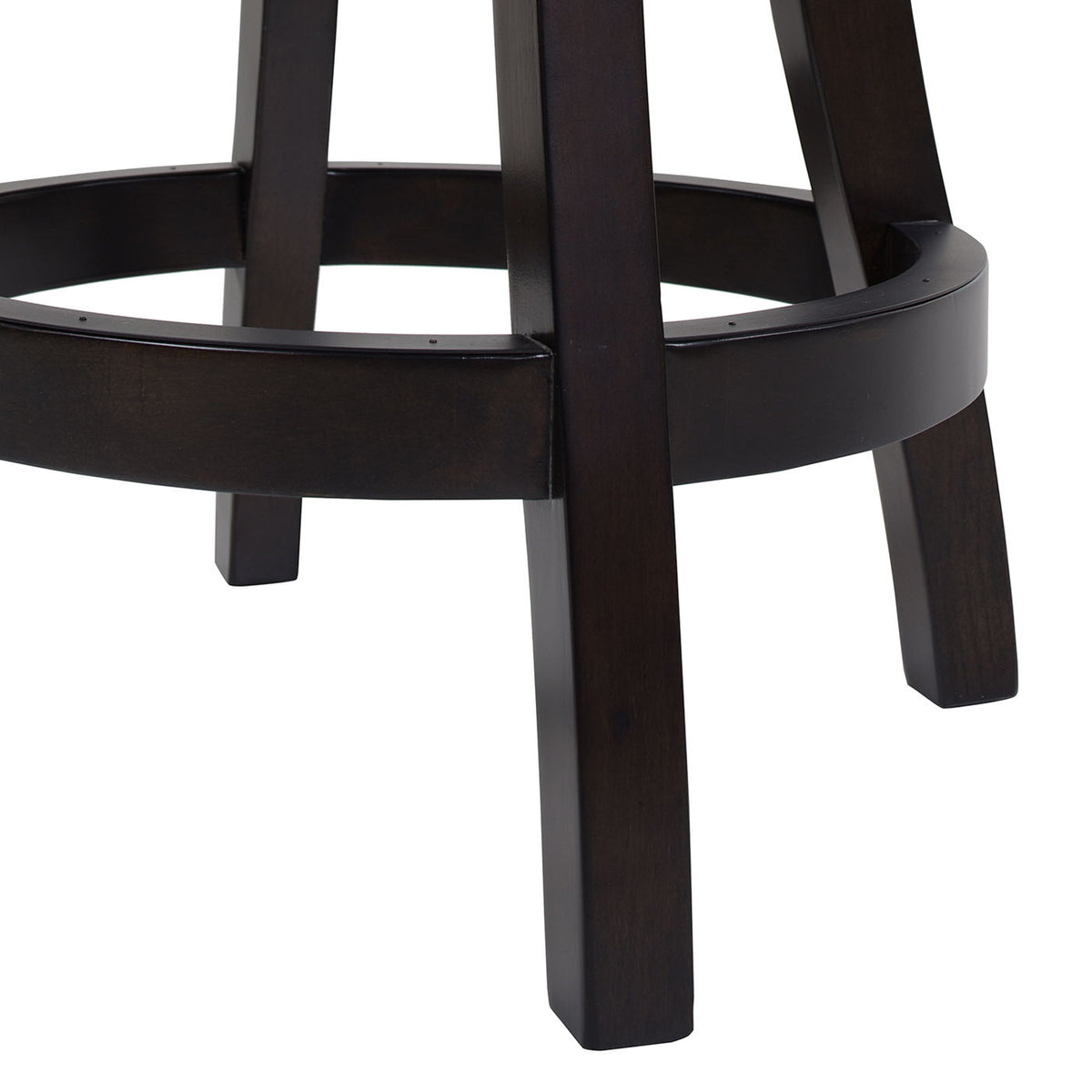 HouseOfZazla swivel counter height bar stool in dark espresso solid hardwood with high back on Tampa Home & Garden Store
