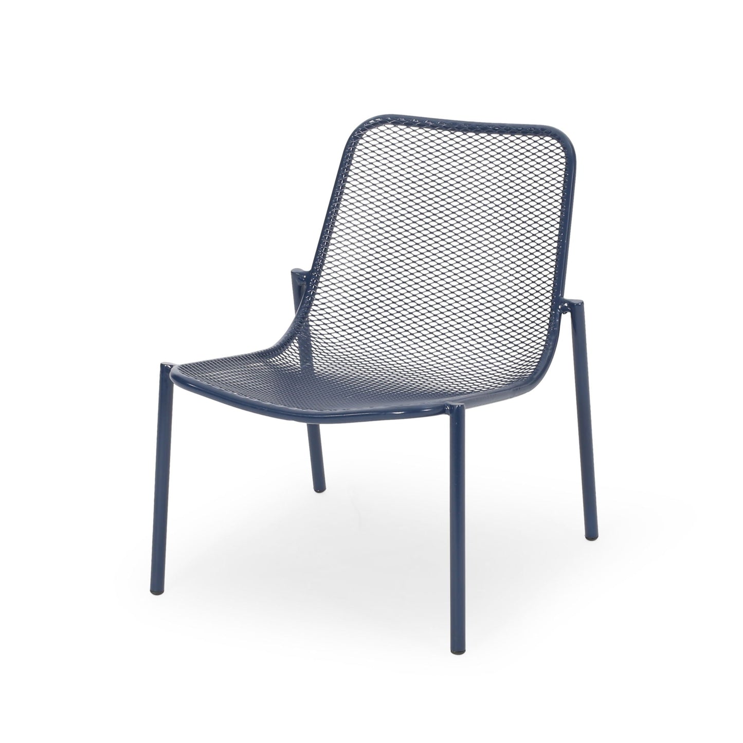 Kincaid Stackable Iron Chair navy outdoor armless mesh chair HouseOfZazla on Tampa Home & Garden Store