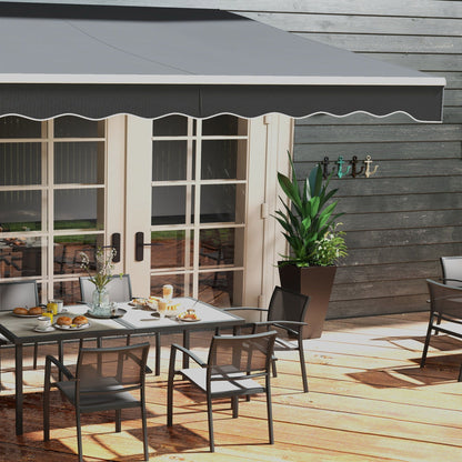 Outsunny 3-planter set, tapered faux-wood brown plastic pots with drainage holes on a patio on Tampa Home & Garden Store