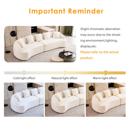 Curved Boneless Sofa Modular 110 Inch Sectional