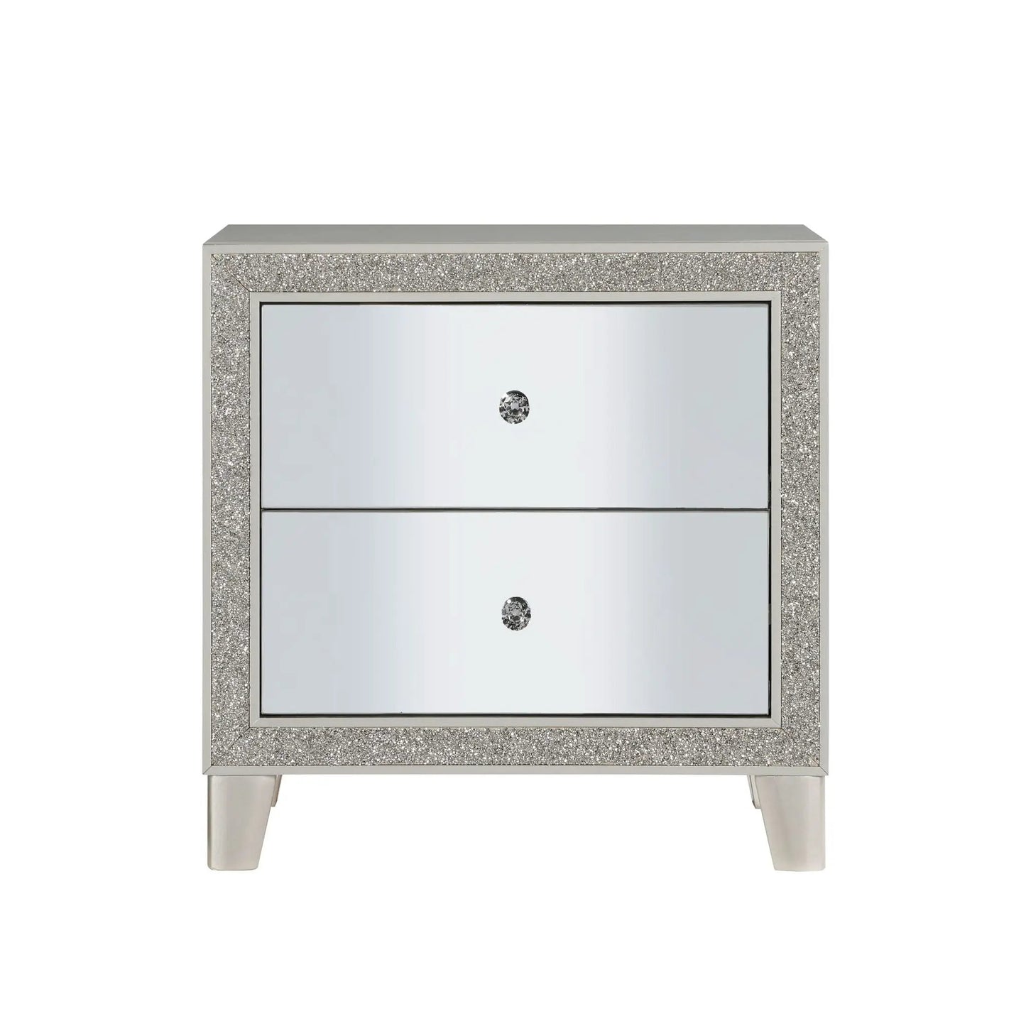 Sliverfluff mirrored nightstand champagne glitter frame accent by Unique Piece Furniture on Tampa Home & Garden Store