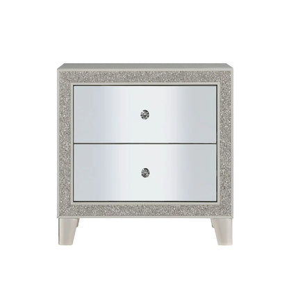 Sliverfluff mirrored nightstand champagne glitter frame accent by Unique Piece Furniture on Tampa Home & Garden Store