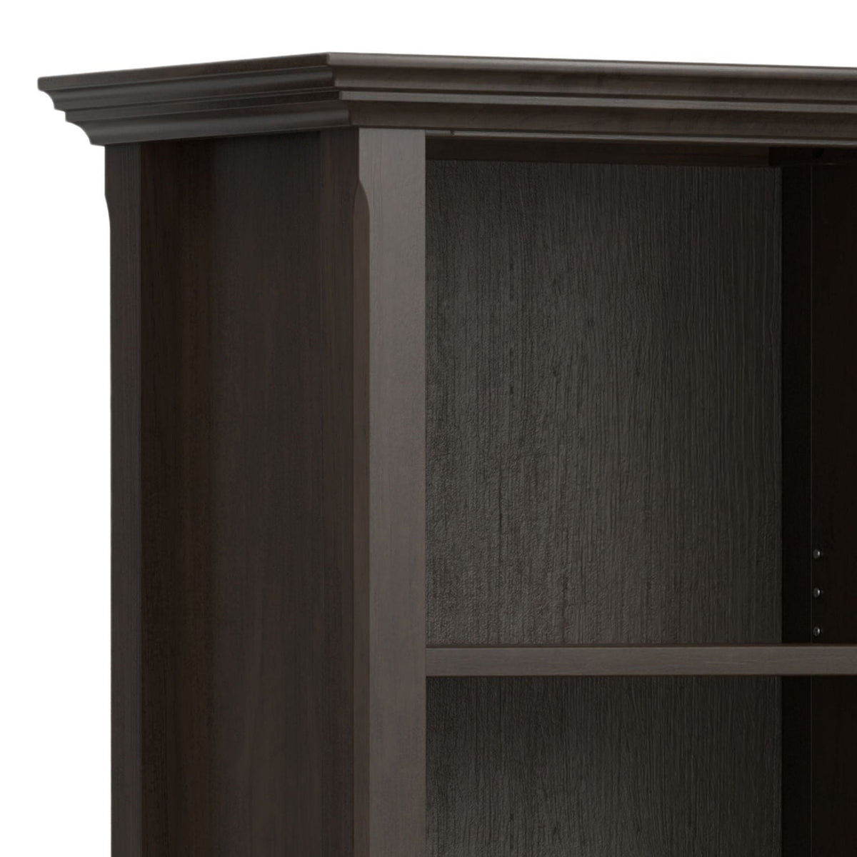 Amherst wooden bookcase with adjustable shelves in dark espresso finish on Tampa Home & Garden Store