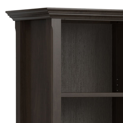 Amherst wooden bookcase with adjustable shelves in dark espresso finish on Tampa Home & Garden Store