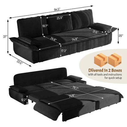 King Size Pull Out Sofa Bed and Chaise Lounge