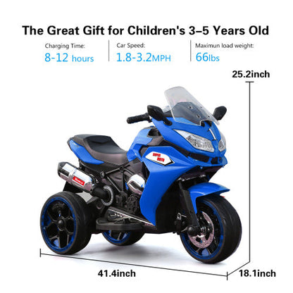 Kids' blue 12V Electric Motorcycle with light-up training wheels by UpTrend Deals on Tampa Home & Garden Store